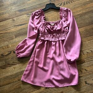 Satin Dress - Mauve Fall Dress  Junior XS